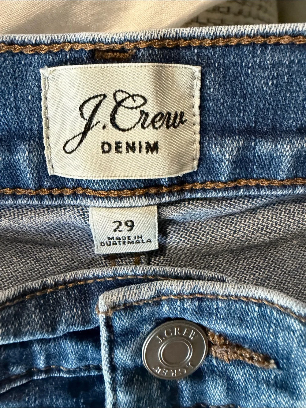 J. Crew Light Blue Cropped Straight Jeans with Raw Hem